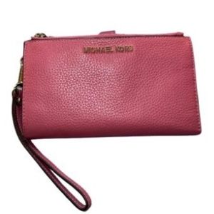 Michael Koss Adele Leather Smartphone Wallet, Rose Wood